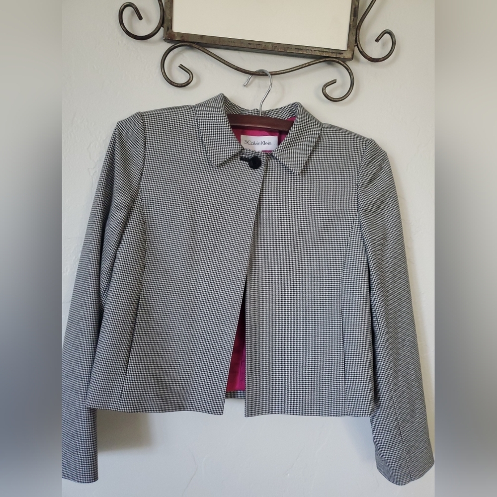 Calvin Klein Women's Black and White Jacket